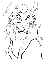 A coloring page of the lion king